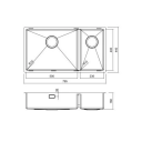 Nordic Tech Radius Kjøkkenvask 795x440 mm, Venstre, Rustfritt Stål