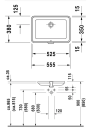 Duravit 2nd Floor Underlimingsservant 525x350 mm, med overløp, WonderGliss