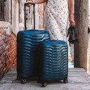 Samsonite PROXIS Utvidbar Smal kabinkoffert 35 cm bredde 4 hjul Petrol Blue