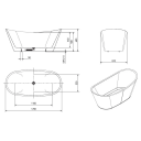 Bathlife Ideal Relax Frittstående kar 1700x810 mm, Akryl, Hvit