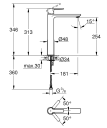 GROHE LINEARE SERVANTBATTERI X-LARGE SUPERSTEEL