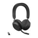 Jabra Evolve2 75 Link380a Ms + Bordstativ Hodesett Usb-a Via Bluetooth-adapter Microsoft Teams Stereo Svart