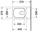 Duravit Vero Air Vegghengt toalett 370x570 mm. u/skyllekant, For Sensowash