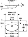 Gustavsberg Nautic 5550 servant, 50x38 cm, hvit