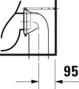 Duravit D-Neo Gulvstående BTW toalett 370x580 mm, Rimless, Hvit m/WG