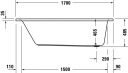 Duravit D-Neo Badekar for innbygging 1700x700 mm, Hvit