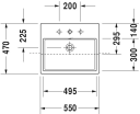 Duravit Vero Servant for nedfelling 550x470 mm, 1 blanderhull