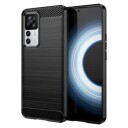 Xiaomi 12T/12T Pro Børstet TPU Deksel Karbonfiber Svart