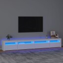 vidaXL TV-benk med LED-lys hvit 270x35x40 cm