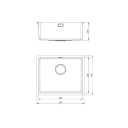 Nordic Tech Zirkon Kjøkkenvask 540x440 mm, Rustfritt Stål