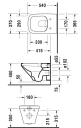 Duravit Durastyle Vegghengt toalett 370x540 mm, u/skyllekant, Wondergliss