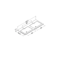 Dansani Calidris Shape Servant, Dobbel 120,2x50,5 cm, m/2 bl.hull, Hvit Matt