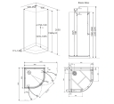 Hafa Breeze Deluxe Dusjkabinett 90x90 cm, Alu/Klarglass