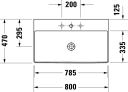 Duravit DuraSquare Møbelservant 800x470 mm, m/1 blanderhull