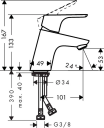 HANSGROHE FOCUS 70 1-GREPS SERVANTARMATUR M/BUNNVENTIL