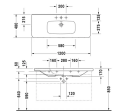 Duravit Durastyle Møbelservant 1200x480 mm. m/1 blanderhull