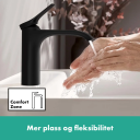 Hansgrohe Vivenis Servantbatteri 110 Med Oppløftventil, Sort Matt