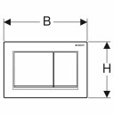 Geberit Omega30 Betjeningsplate Krom/Mattkrom/Krom