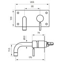 Tapwell BOX006 Servantbatteri - Brushed Nickel