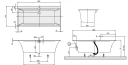 V&B Squaro Edge 12 Badekar f/innbygging 1600x750 mm, Prod. i Quaryl, Hvit matt