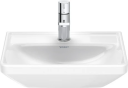 Duravit D-Neo Vegghengt Servant 450x335 mm, u/bl.hull, u/o.l, Hvit m/WG