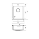 Nordic Tech Safir Kjøkkenvask 390x525 mm, Rustfritt Stål