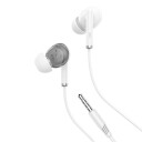 XO In-Ear Headset med mic og 3,5mm kontakt - Hvit