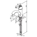 Damixa Tradition servantbatteri Uten bunnventil, Messing