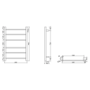 Bathlife Fas 6 Håndkletørker 60x90x10,2 cm, u/timer, Sort