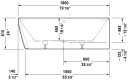 Duravit DuraSquare Badekar med panel 1800x800 mm, Høyre hjørne