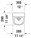 Duravit No.1 Urinal 305x290 mm, Uten Flue, Hvit