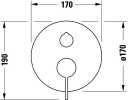 Duravit D-Neo 1-greps Dusjbatteri Til innbygging, 2 uttak, Krom