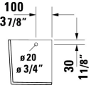 Duravit No.1 Halvsøyle 175x280 mm, Hvit