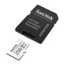 SanDisk High Endurance - Flashminnekort (microSDXC til SD-adapter inkludert) - 256 GB - Video Class V30 / UHS-I U3 / Class10 - microSDXC UHS-I