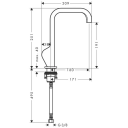 Axor Citterio 190 Servantbatteri Uten bunnventil,  Krom