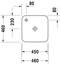 Duravit Cape Cod Toppmontert servant 460x460 mm, 1 bl.hull, u/overløp, Hvit