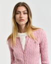 Stretch bomullskabelstrikket cardigan DUSTY PINK L