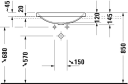 Duravit D-Neo Servant 600x435 mm, Hvit med WondelGliss