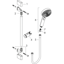 hansgrohe Pulsify Select S Dusjsett 105 Ø105, 3jet, m/dusjstang 90 cm, Sort Matt