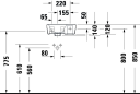 Duravit DuraStyle Vegghengt servant 360x220 mm, 1 bl.hull, u/o.l, Hvit m/WG