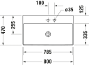 Duravit DuraSquare Møbelservant 800x470 mm, m/1 blanderhull