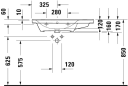 Duravit D-Neo servant, 80x48 cm, venstre, hvit