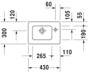 Duravit Me By Starck Møbelservant 430x300 mm, 1 bl.hull, Wondergliss