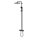 Grohe Vitalio Comfort Dusjsystem Ø25 cm, m/termostat og kartut, Sort Matt