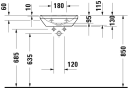 Duravit D-Neo Vegghengt Servant 450x335 mm, u/bl.hull, u/o.l, Hvit m/WG