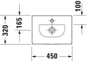 Duravit Viu Møbelservant 450x320 mm, uten blanderhull