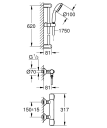 Grohe Precision Dusjpakke Med termostat, Krom