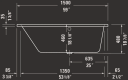 Duravit No.1 Badekar for innbygging 1500x800 mm, Hvit