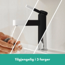 Hansgrohe Finoris 1-greps Servantbatteri Med bunnventil, Hvit Matt