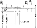 Duravit Luv Toppmontert servant 500x350 mm, Hvit